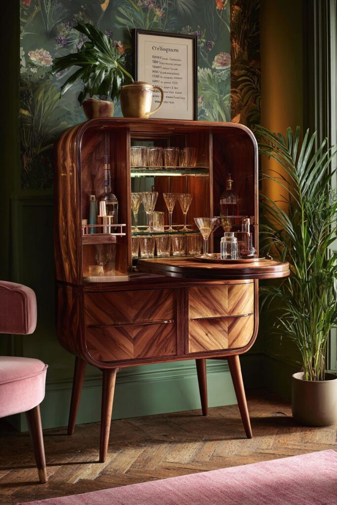Mid-Century Bar Cabinet for Sophisticated Entertaining