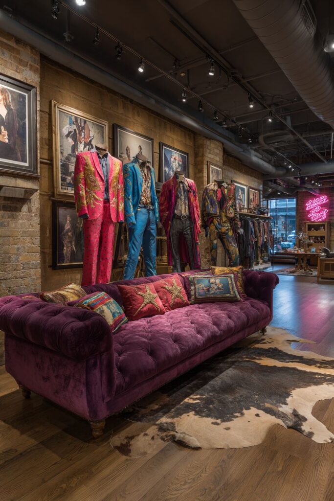 Fashion-Forward Mannequin Installation with Theatrical Drama