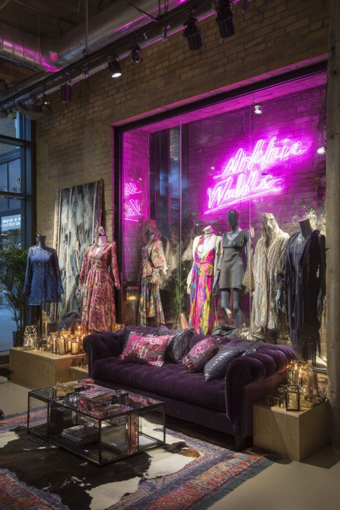 Fashion-Forward Mannequin Installation with Theatrical Drama