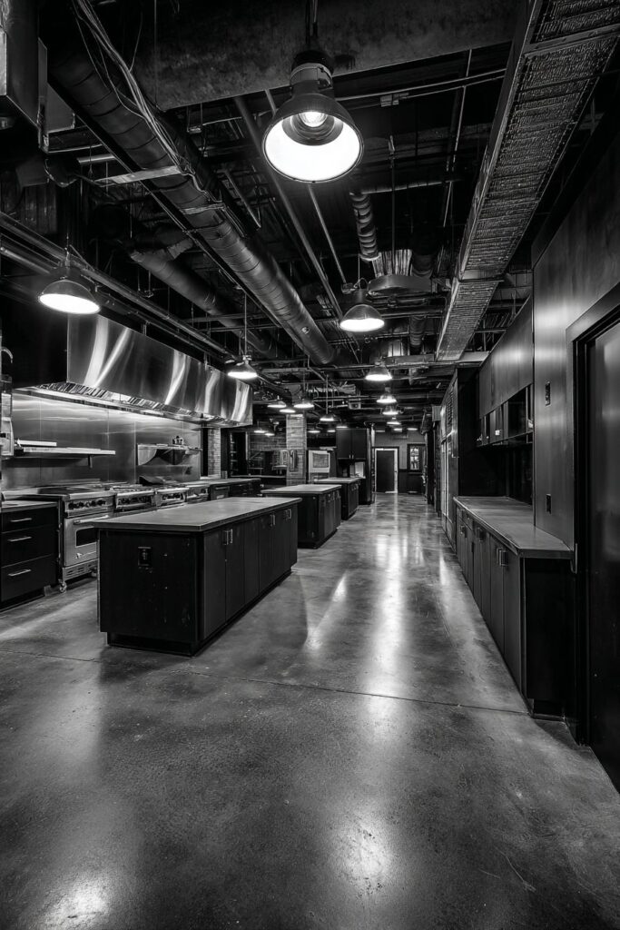 Monochromatic Industrial Palette with Blackened Steel