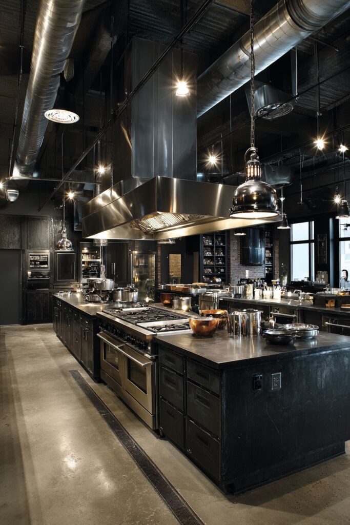 Monochromatic Industrial Palette with Blackened Steel