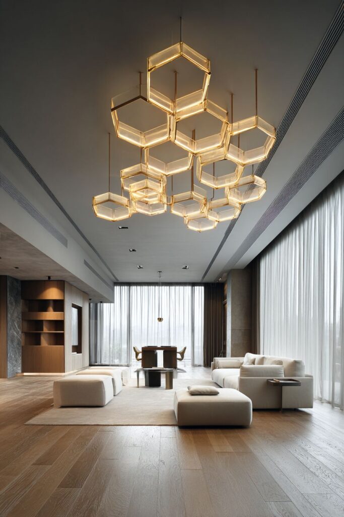 Minimalist LED Light Sculpture as Functional Art