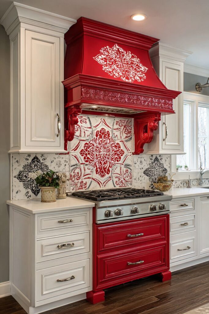 Statement Red Range Hood Sculpture