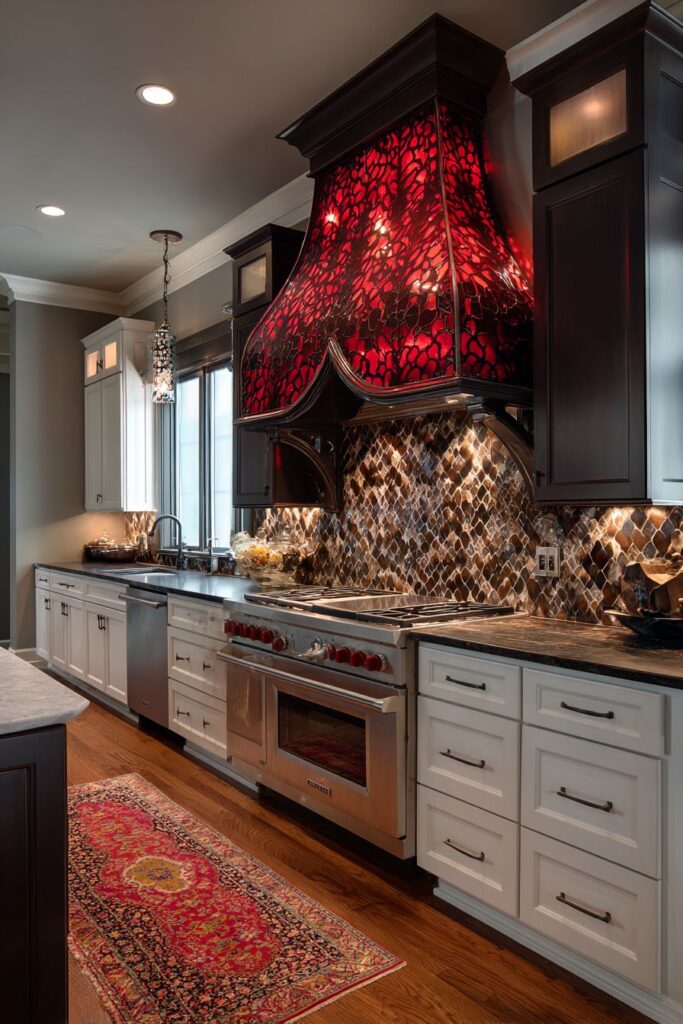 Statement Red Range Hood Sculpture