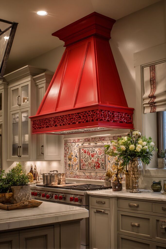 Statement Red Range Hood Sculpture