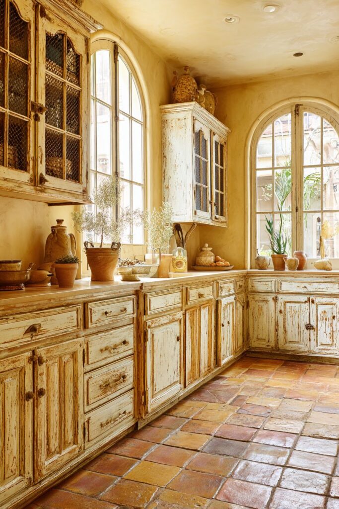 French Country Distressed Hickory Provincial Romance