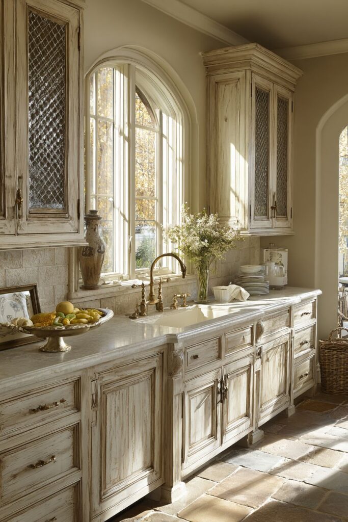 French Country Distressed Hickory Provincial Romance