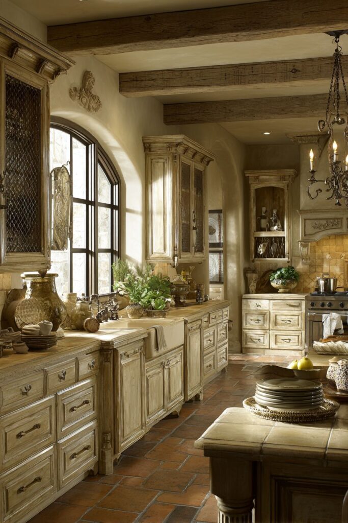 French Country Distressed Hickory Provincial Romance