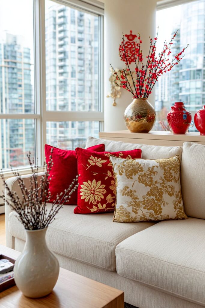 Modern Living Room with Contemporary Festive Touches