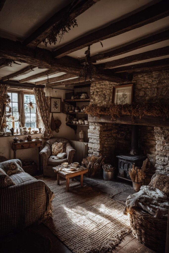 Fireside Gathering with Pastoral Warmth