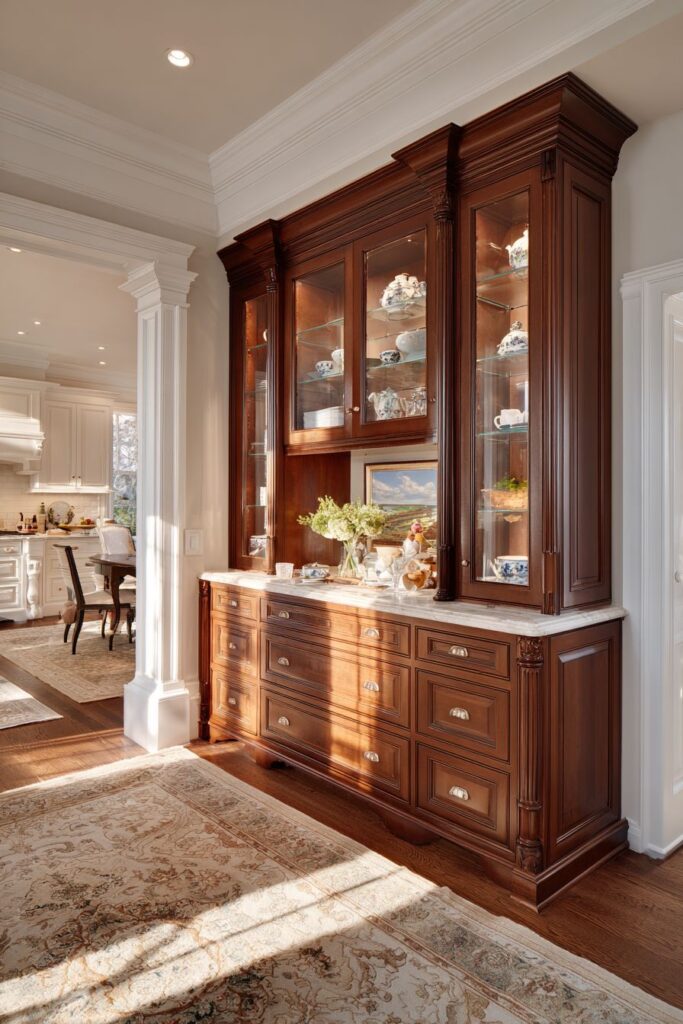 Traditional Cherry Wood Cabinets with Raised Panel Doors