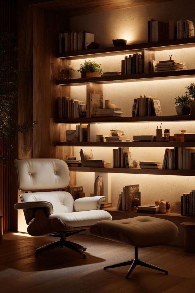 Floor-to-Ceiling Built-In Bookshelf System