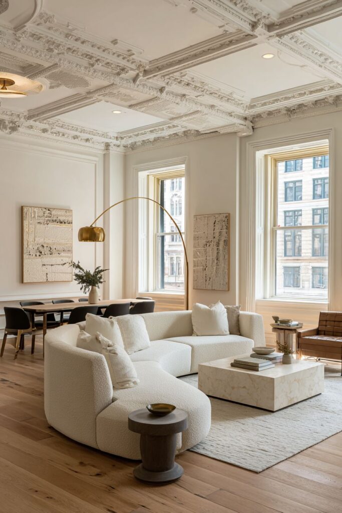 Contemporary Curves in Creamy Boucle