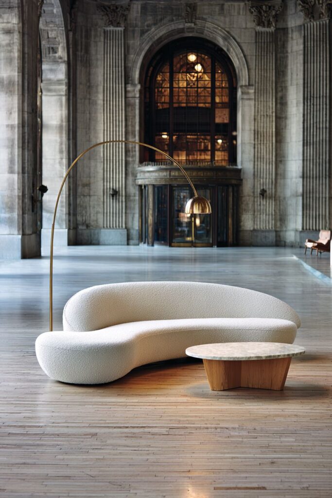 Contemporary Curves in Creamy Boucle