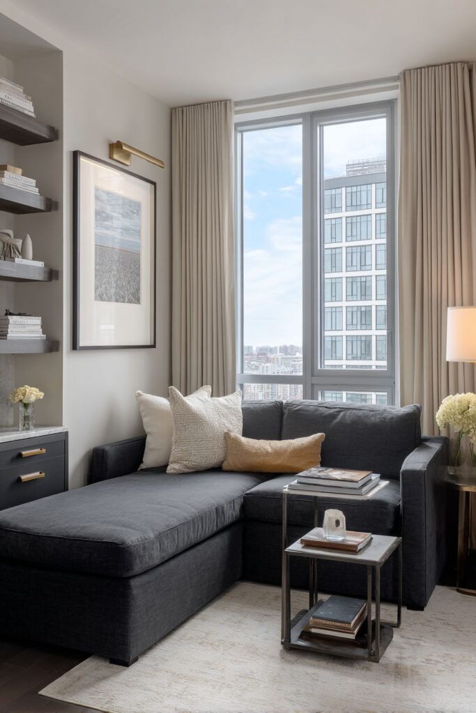 Hidden Storage Living Room with Smart Sectional Solutions