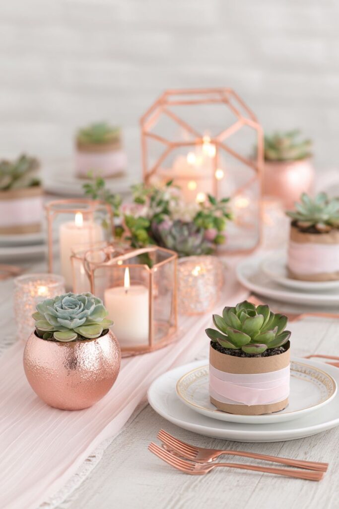 Modern Romance in Blush and Rose Gold