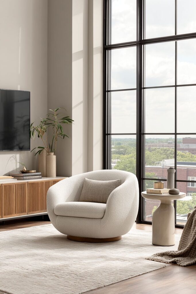 Family-Friendly Function: Performance Fabric Swivel