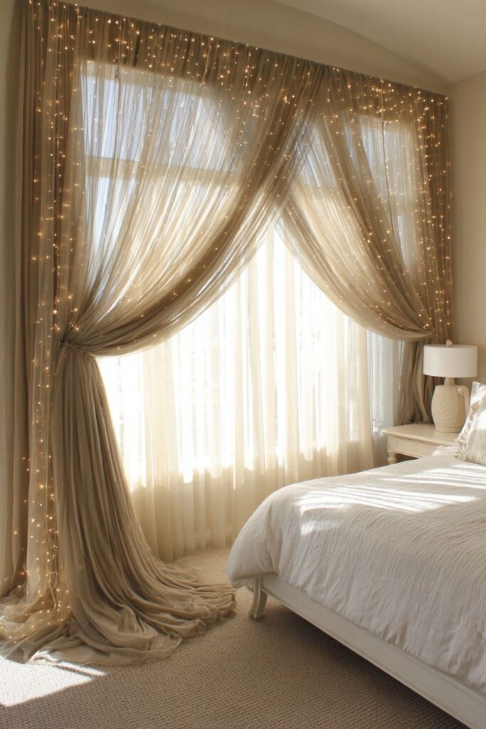 Window Treatment Transformation with Layered Fabricv