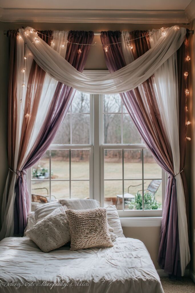 Window Treatment Transformation with Layered Fabric