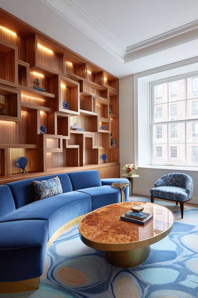 Ziggurat Bookcase with Sapphire Luxury