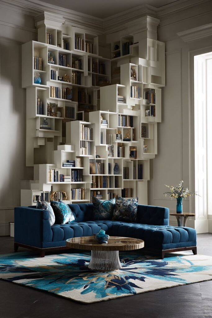 Ziggurat Bookcase with Sapphire Luxury