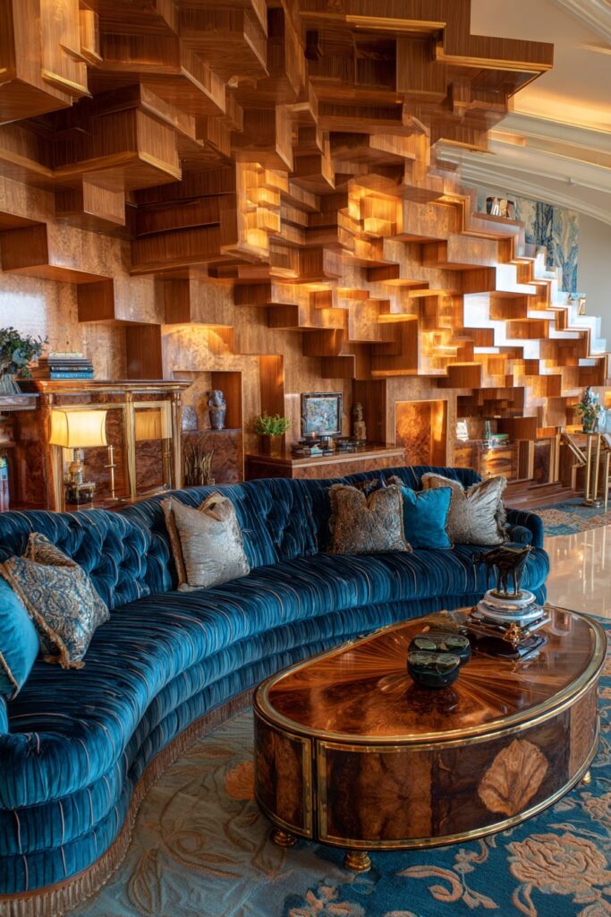 Ziggurat Bookcase with Sapphire Luxury