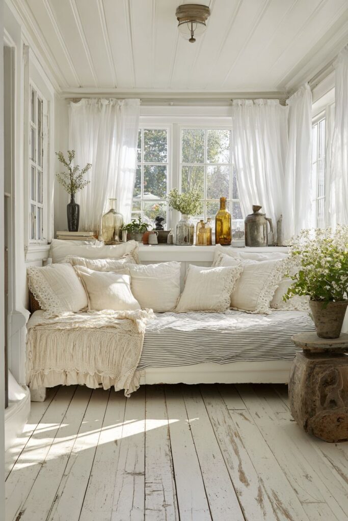 Window Wall Garden Display with Vintage Collections