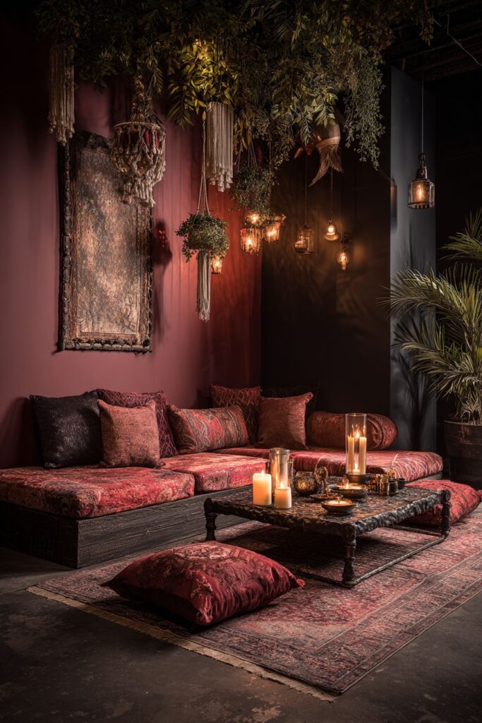 Meditation Corner with Jewel-Toned Floor Cushions