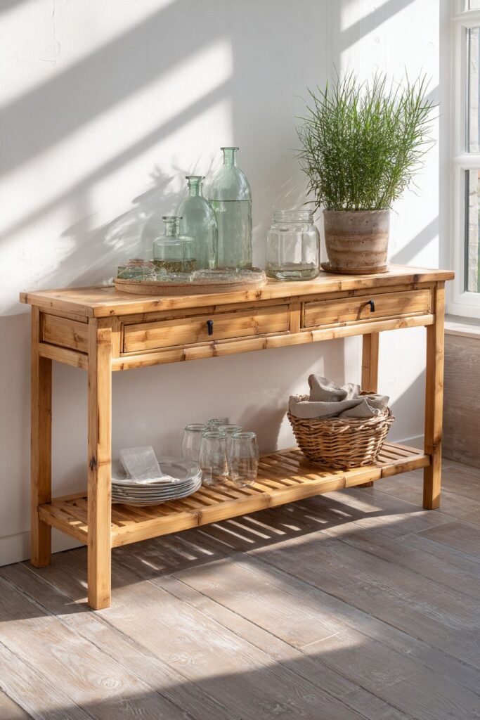 Sustainable Bamboo Console with Eco-Conscious Design