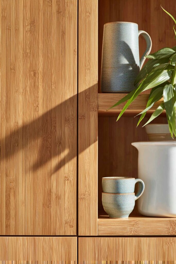Sustainable Bamboo Cabinets with Natural Finish