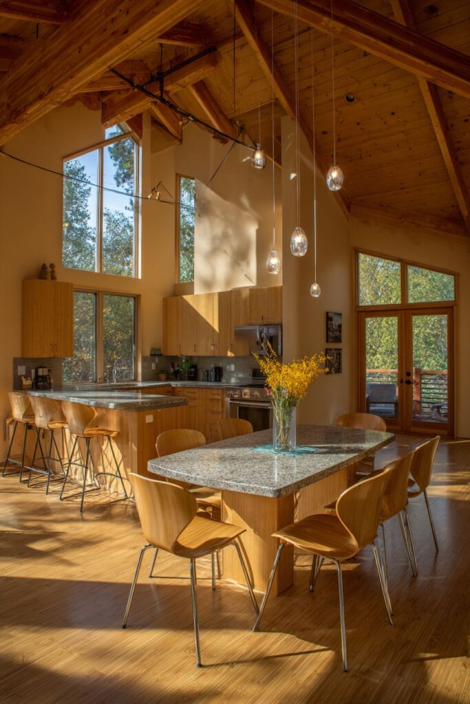 Sustainable Bamboo Cabinets with Natural Finish