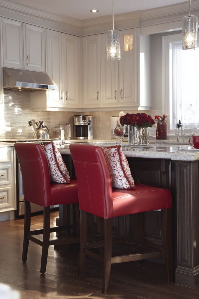 Red Bar Stool Accents