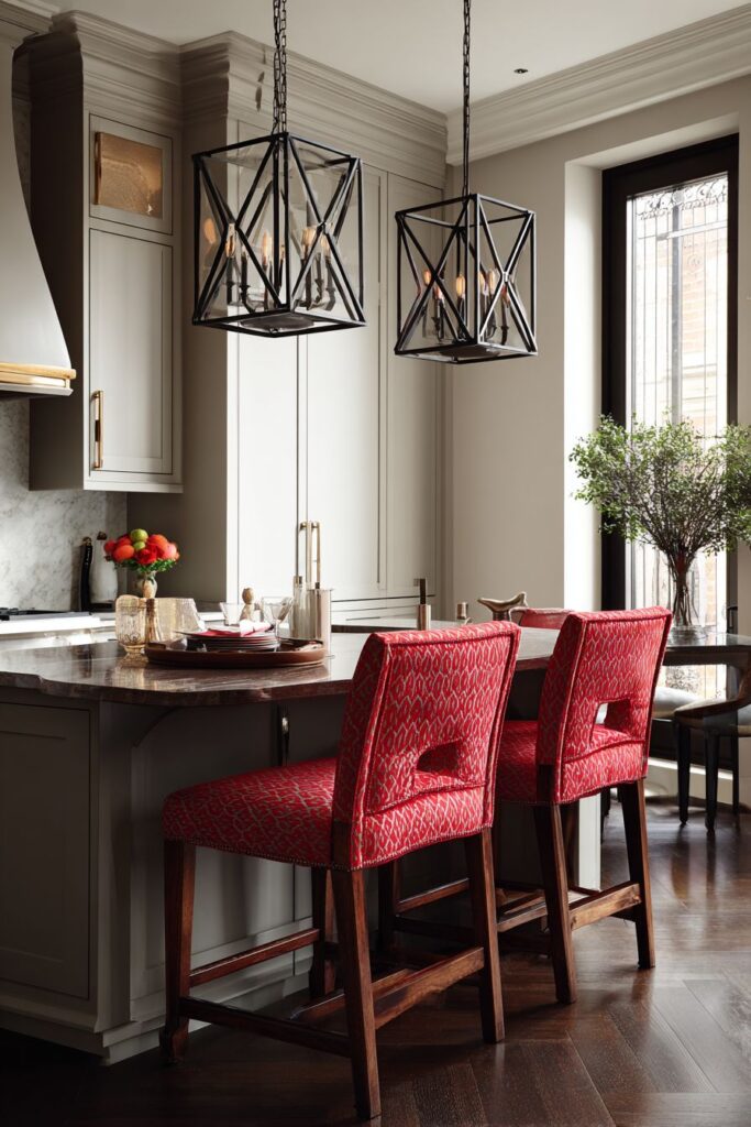 Red Bar Stool Accents
