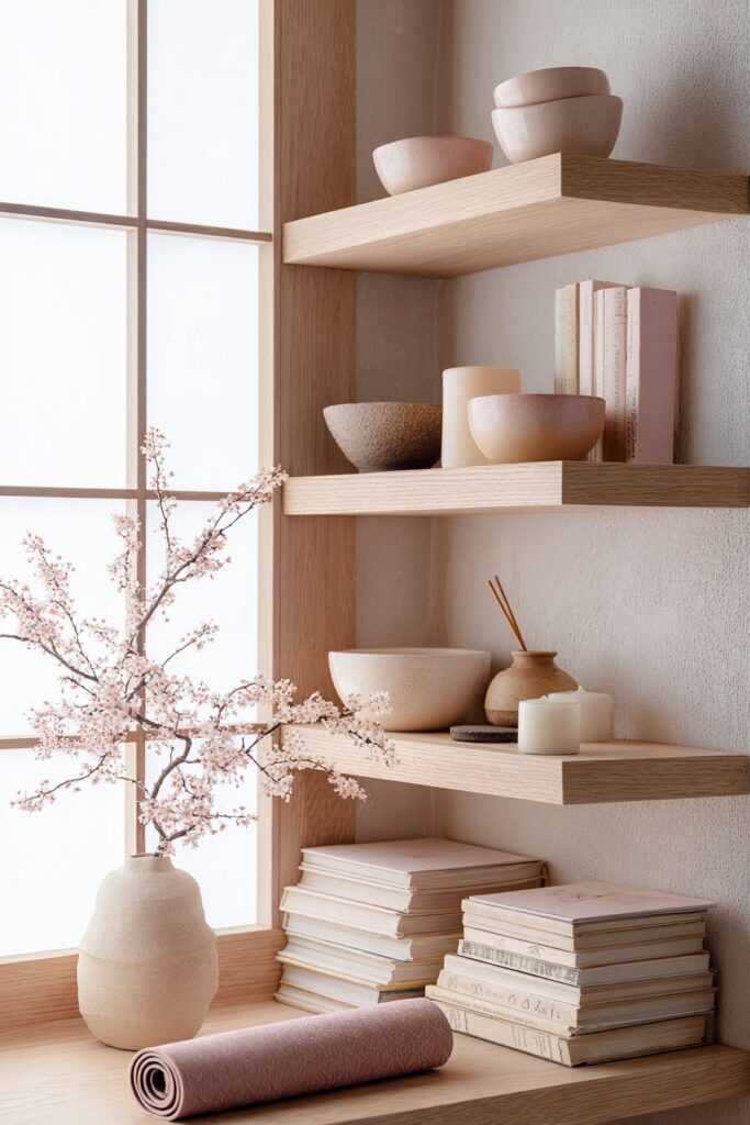 Serene Japandi Meditation Space