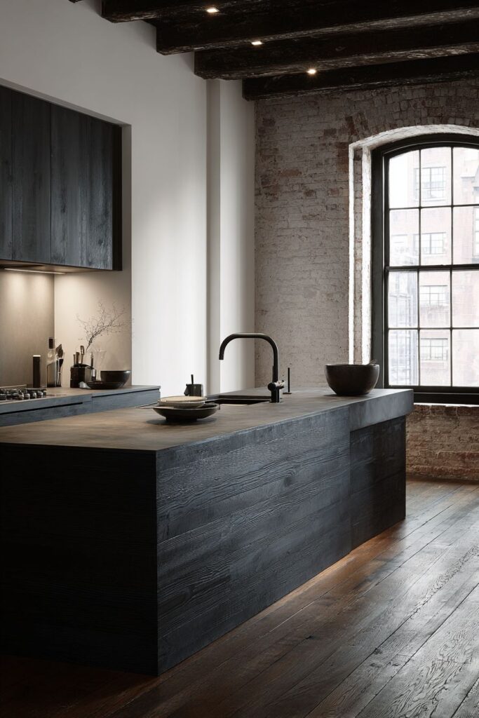 Contemporary Loft Dramatic Ebony Monolithic Design