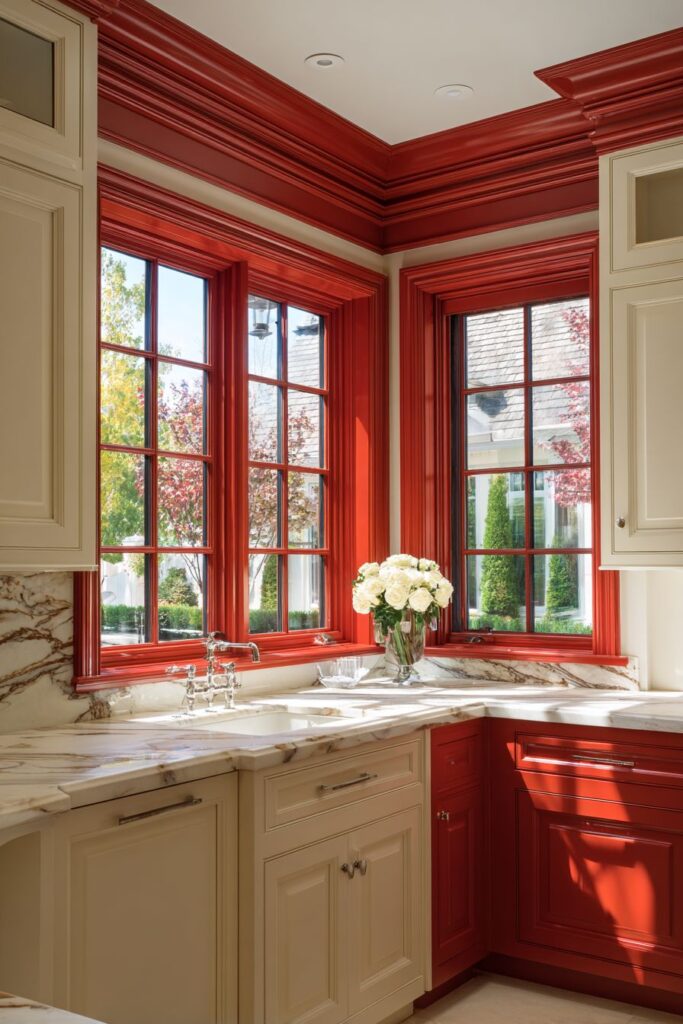 Red Architectural Trim Details
