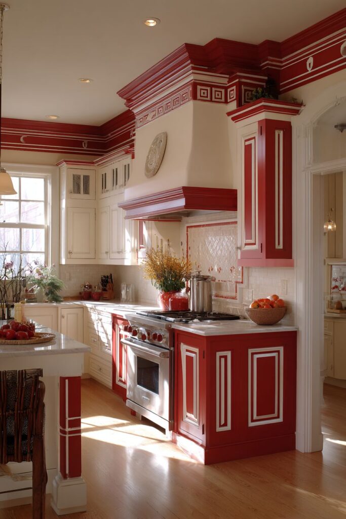 Red Architectural Trim Details