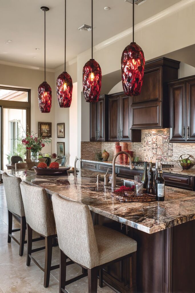 Red Lighting Fixture Drama