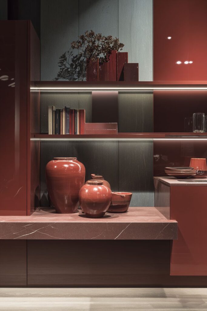 Red Artwork and Decorative Objects