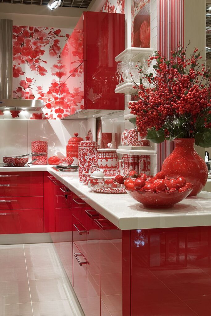 Red Artwork and Decorative Objects