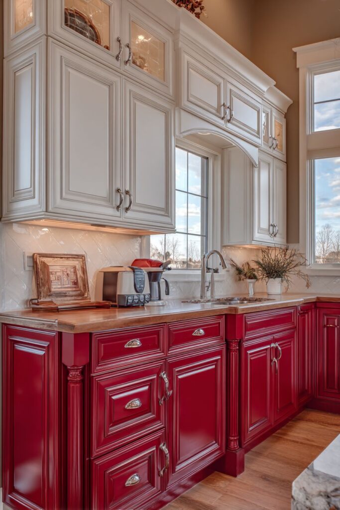 Classic Two-Tone Red and White