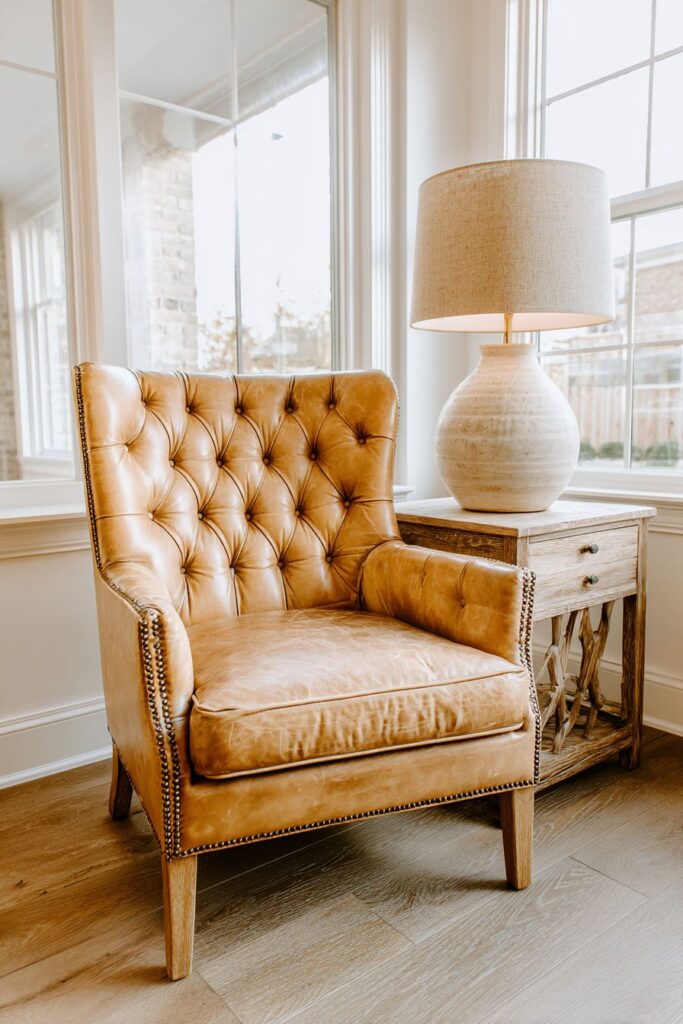 Farmhouse Warmth: Timeless Leather Comfort
