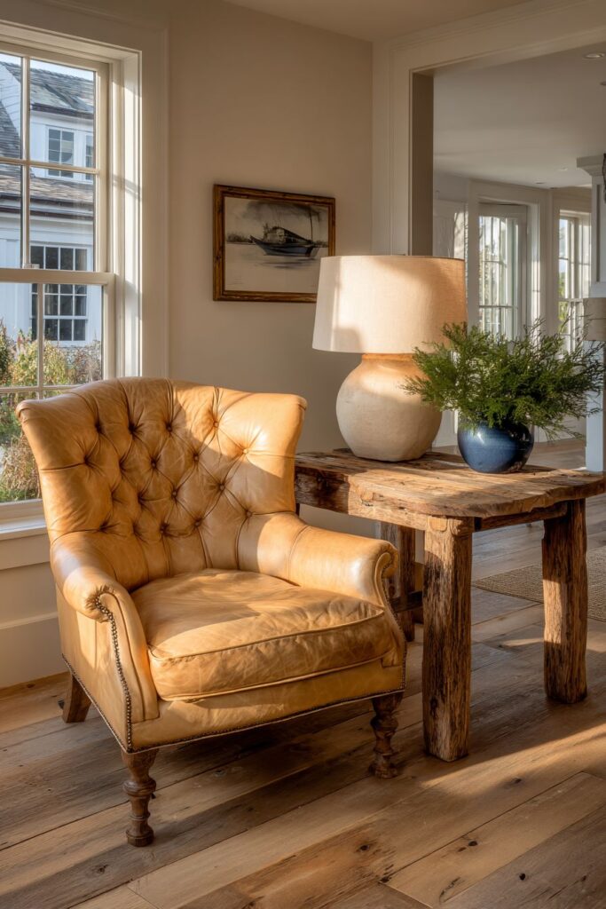 Farmhouse Warmth: Timeless Leather Comfort