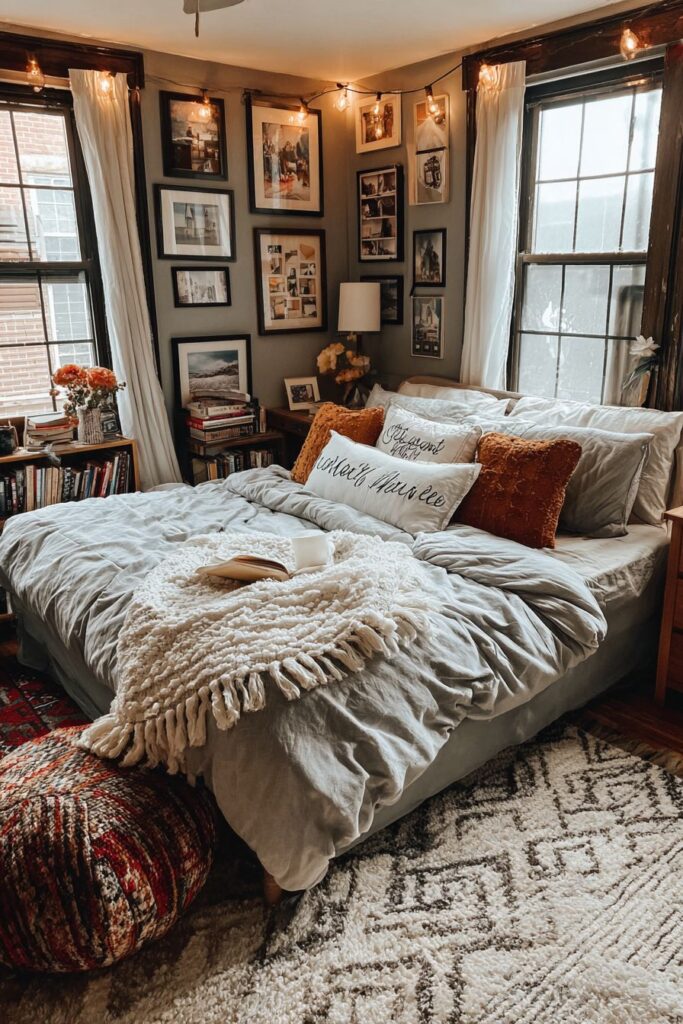 Memory Wall Gallery with Fairy Light Accents