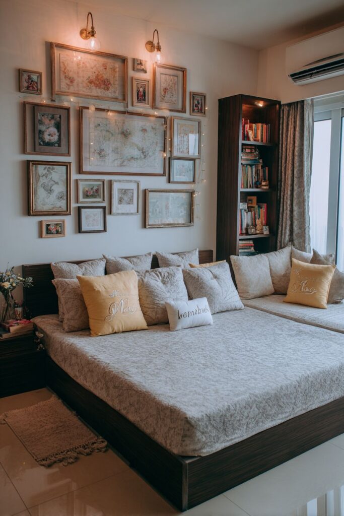 Memory Wall Gallery with Fairy Light Accents