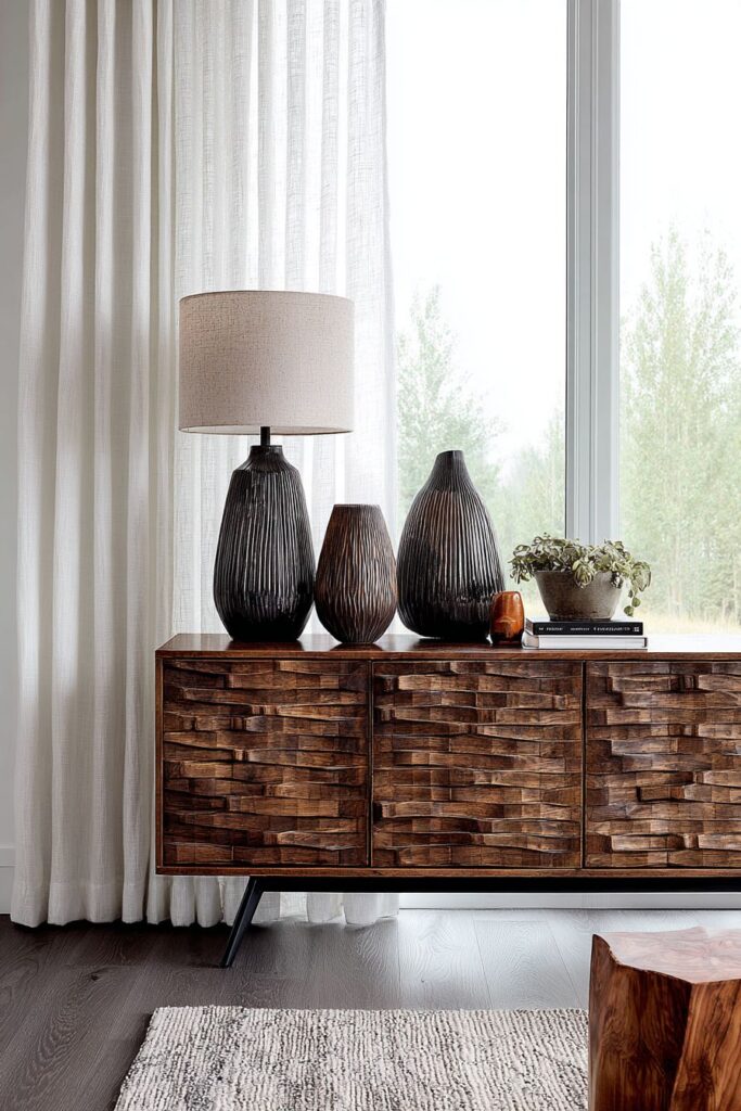 Mid-Century Modern Walnut Buffet with Tapered Legs