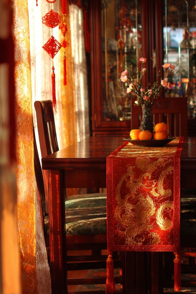 Elegant Dining Room with Brocade Luxury