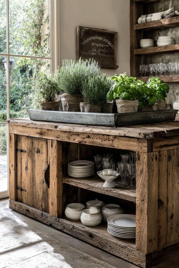 Farmhouse-Style Console with Reclaimed Pine Charm