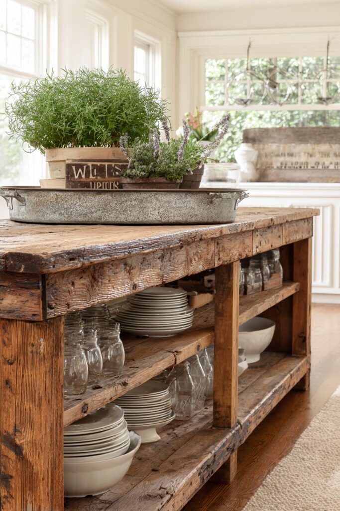 Farmhouse-Style Console with Reclaimed Pine Charm