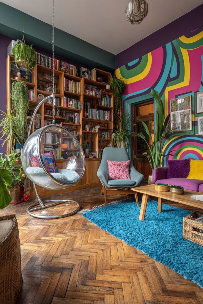 Psychedelic Maximalist Paradise with Suspended Seating